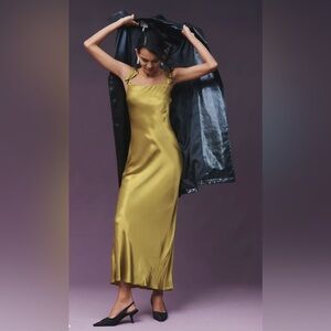 Anthropologie | Flutter-Sleeve Square-Neck Maxi Dress